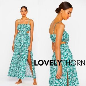 MIKOH // ltd ed resort '23 collection tansy strappy cut-out high slit maxi dress